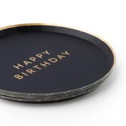 Bonjour Fete Black Noir Happy Birthday Small Plates