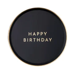 Bonjour Fete Black Noir Happy Birthday Small Plates