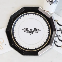 Hot Bonjour Fete Black Noir Premium Dinner Plates