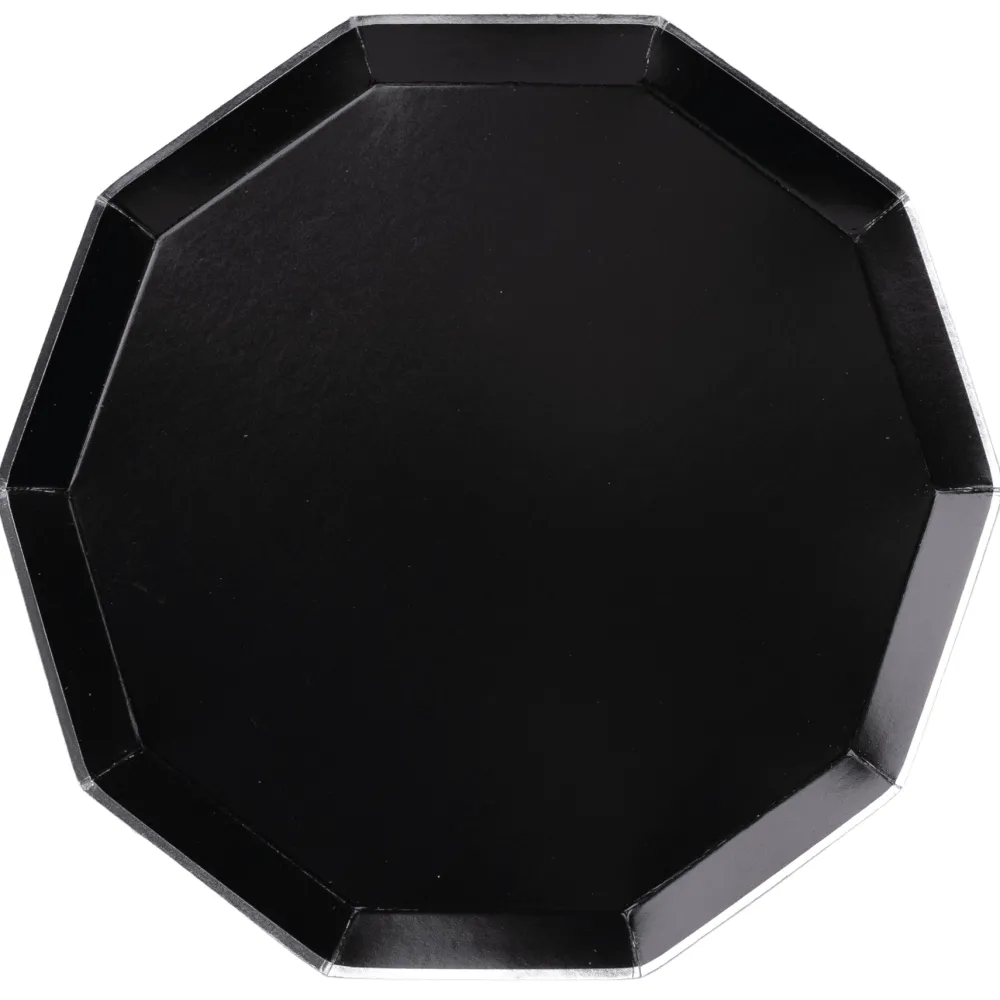 Hot Bonjour Fete Black Noir Premium Dinner Plates