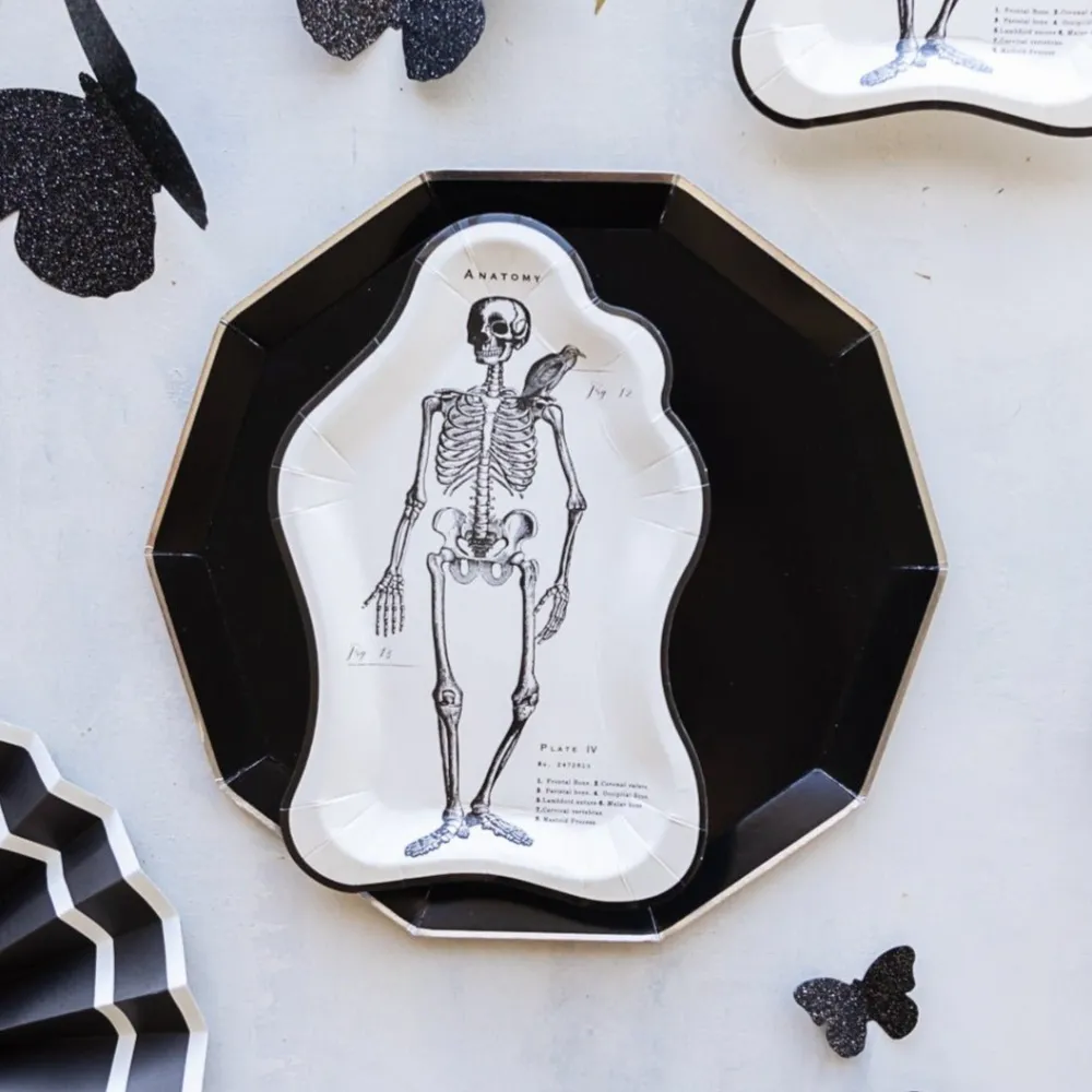 Hot Bonjour Fete Black Noir Premium Dinner Plates