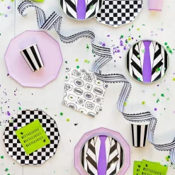 Hot Bonjour Fete Black Noir Signature Cabana Stripe Cups