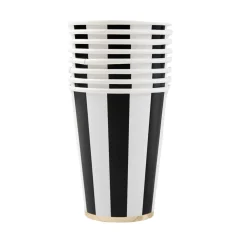 Hot Bonjour Fete Black Noir Signature Cabana Stripe Cups