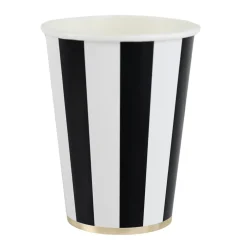 Hot Bonjour Fete Black Noir Signature Cabana Stripe Cups