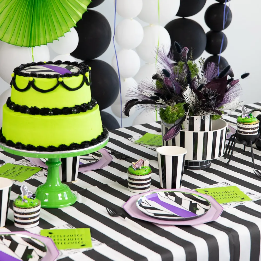 Best Bonjour Fete Black Noir Signature Cabana Stripe Table Runner