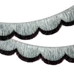 xo, Fetti Black & Silver Scallop Fringe Banner