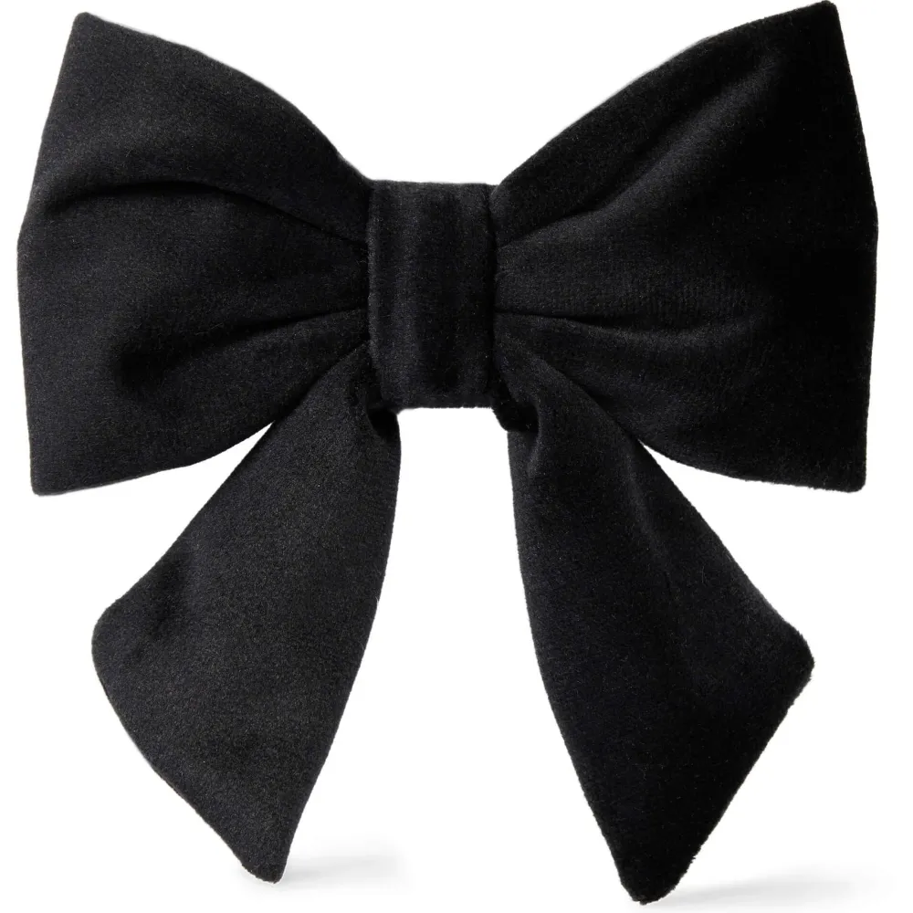 New The Foggy Dog Black Velvet Lady Dog Bow