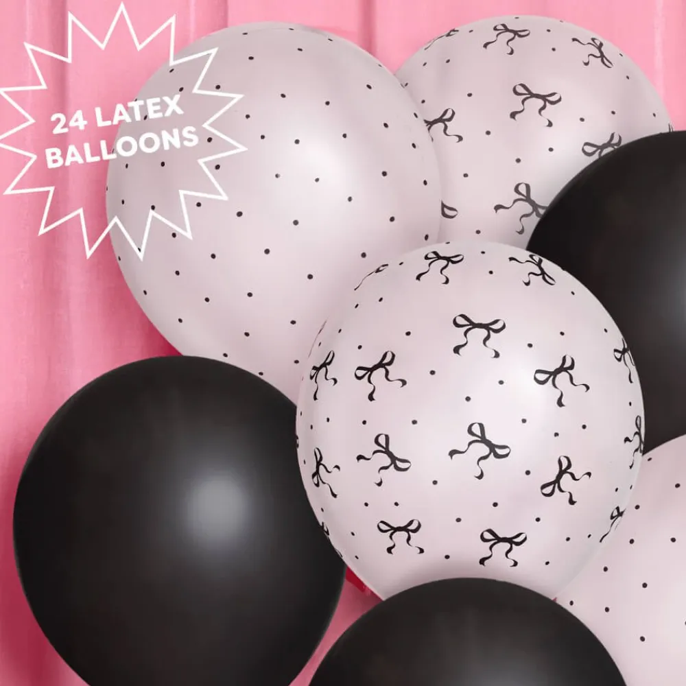 Discount xo, Fetti Black & White Bow Balloon Set