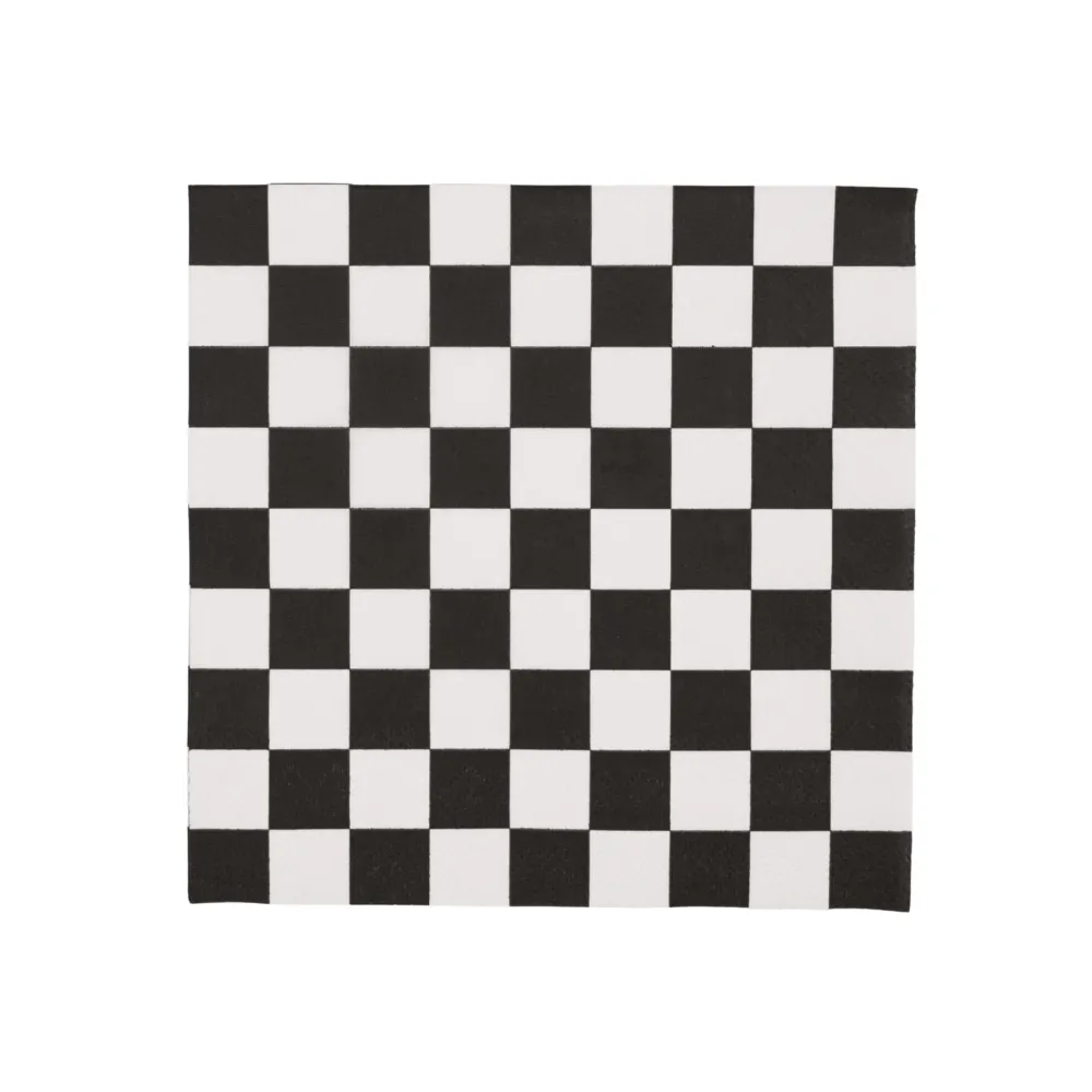 Outlet Bonjour Fete Black & White Signature Checker Large Napkins