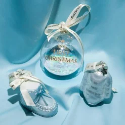 Online Vondels Blue Baby Snow Boot Glass Ornament