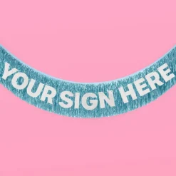 Best xo, Fetti Blue Fringe Foil Banner