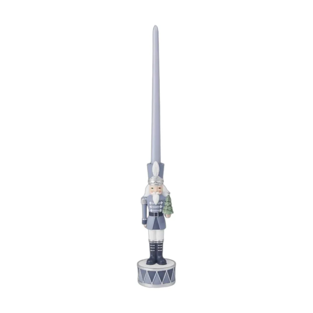 Sale December Diamonds Blue Nutcracker Candle Stick Holder