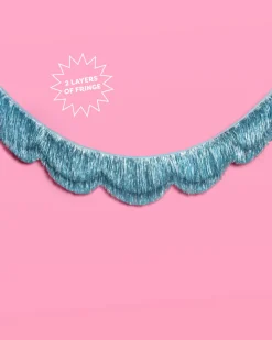 Clearance xo, Fetti Blue Scallop Fringe Banner