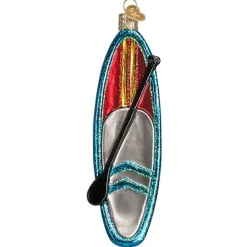 Outlet Old World Christmas Blue Stand Up Paddle Board Ornament