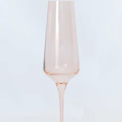 New Estelle Colored Glass Blush Pink Champagne Flute Set