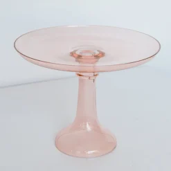 Online Estelle Colored Glass Blush Pink Glass Cake Stand