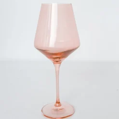 Discount Estelle Colored Glass Blush Pink Wine Glass Set