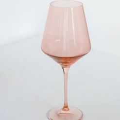 Discount Estelle Colored Glass Blush Pink Wine Glass Set
