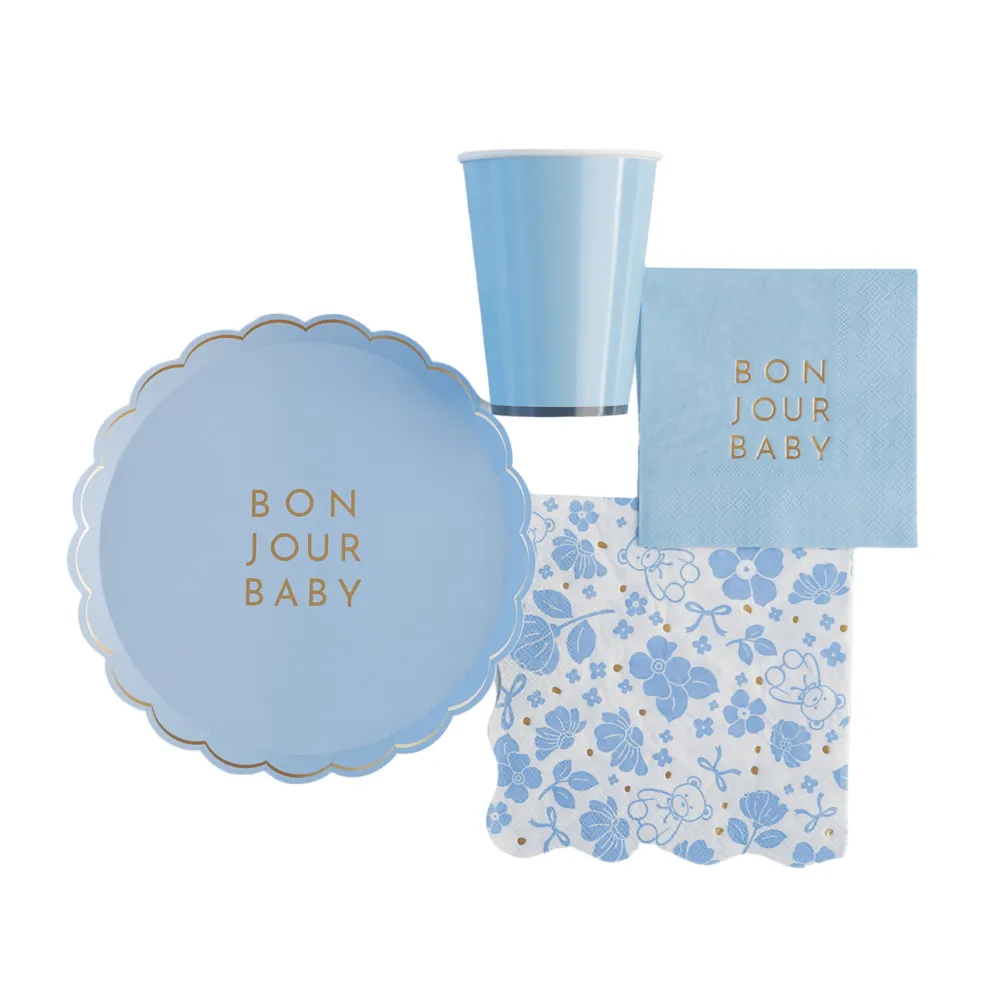 Bonjour Fete Bonjour Baby Sky Blue Small Plates