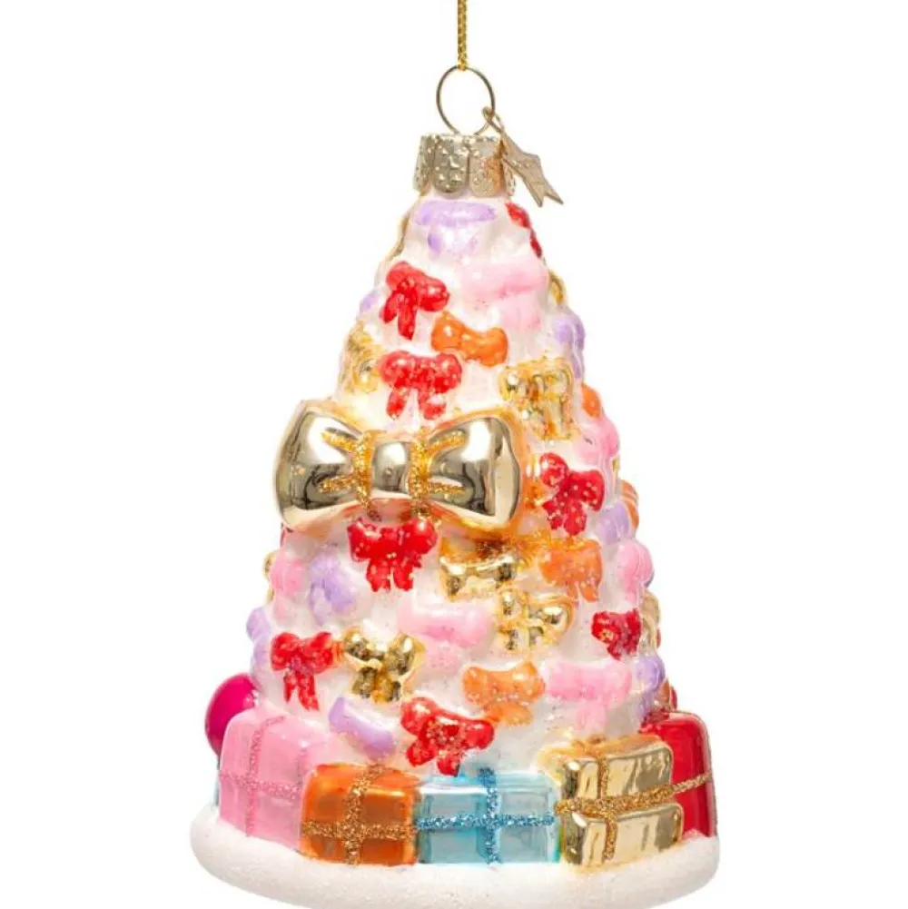 Clearance Vondels Bow Christmas Tree Glass Ornament