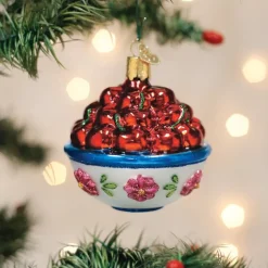Old World Christmas Bowl Of Cherries Ornament