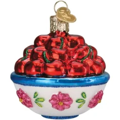 Old World Christmas Bowl Of Cherries Ornament