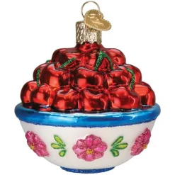 Old World Christmas Bowl Of Cherries Ornament
