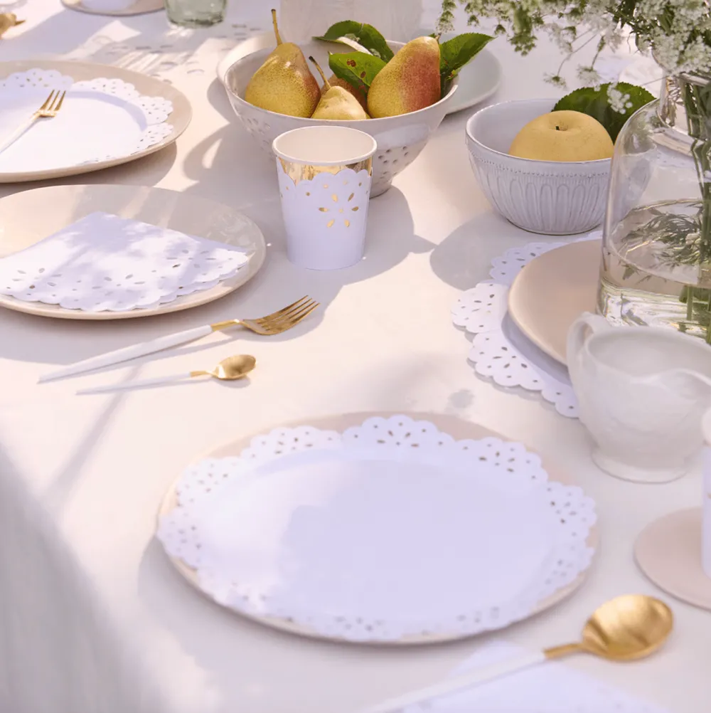 Best Meri Meri Broderie Anglaise Lace White Plates