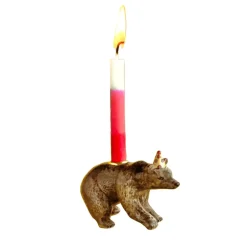 Outlet Camp Hollow Brown Bear Birthday Candle Holder