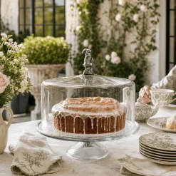 Best Vagabond House Bunny Glass Covered Cake / Dessert Stand
