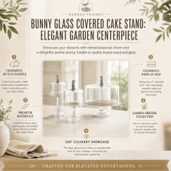Best Vagabond House Bunny Glass Covered Cake / Dessert Stand