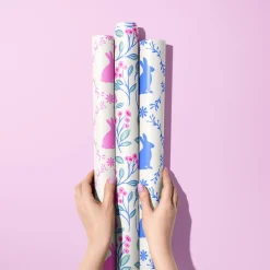 Vivie and Ash Bunny Meadow Blue Wrapping Paper Roll
