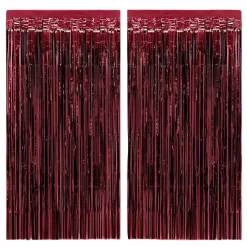 Outlet xo, Fetti Burgundy Foil Fringe Curtain Backdrop