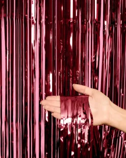 Outlet xo, Fetti Burgundy Foil Fringe Curtain Backdrop