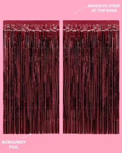 Outlet xo, Fetti Burgundy Foil Fringe Curtain Backdrop