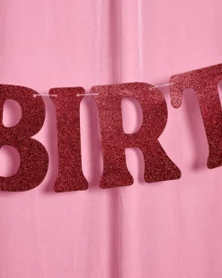 New xo, Fetti Burgundy Glitter Happy Birthday Banner