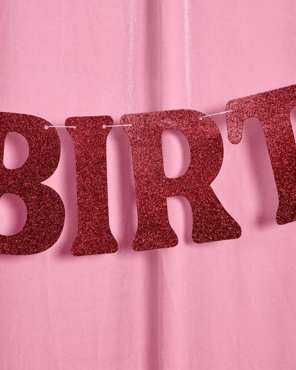 New xo, Fetti Burgundy Glitter Happy Birthday Banner