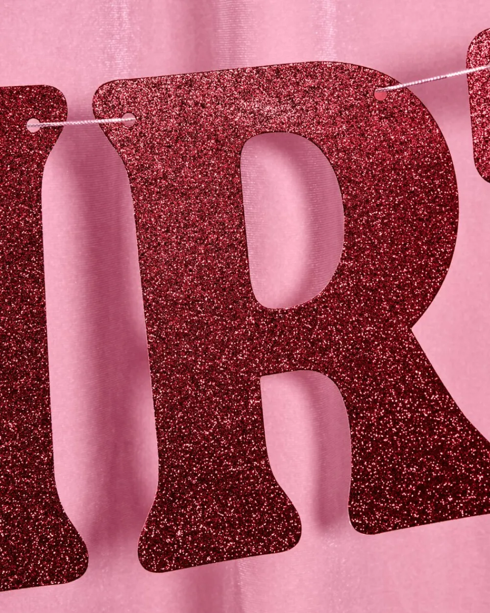 New xo, Fetti Burgundy Glitter Happy Birthday Banner