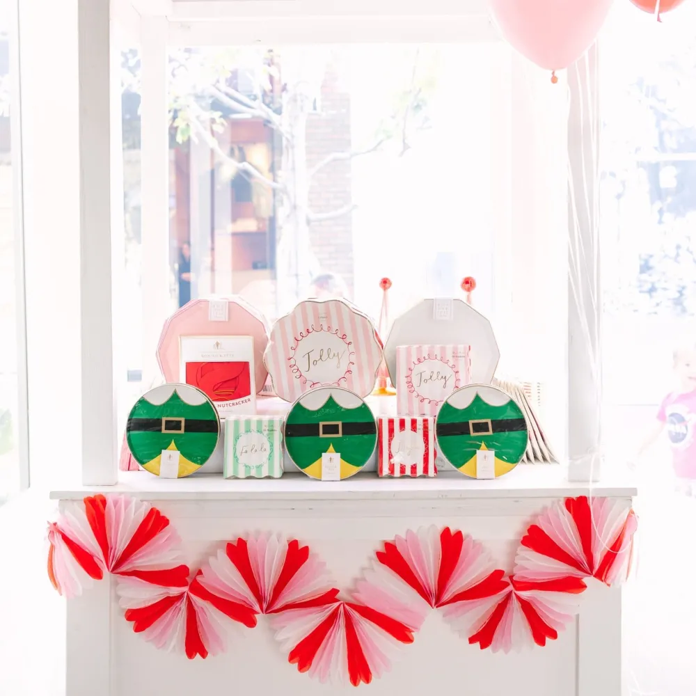 New Meri Meri Candy Cane Stripe Honeycomb Garland
