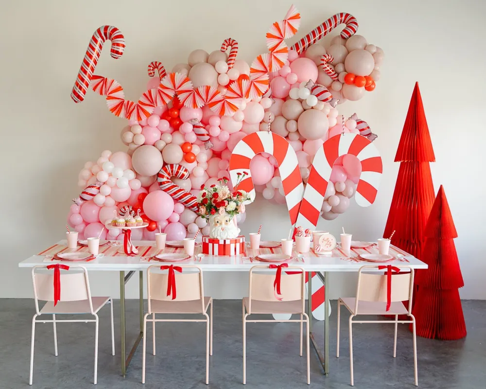 New Meri Meri Candy Cane Stripe Honeycomb Garland