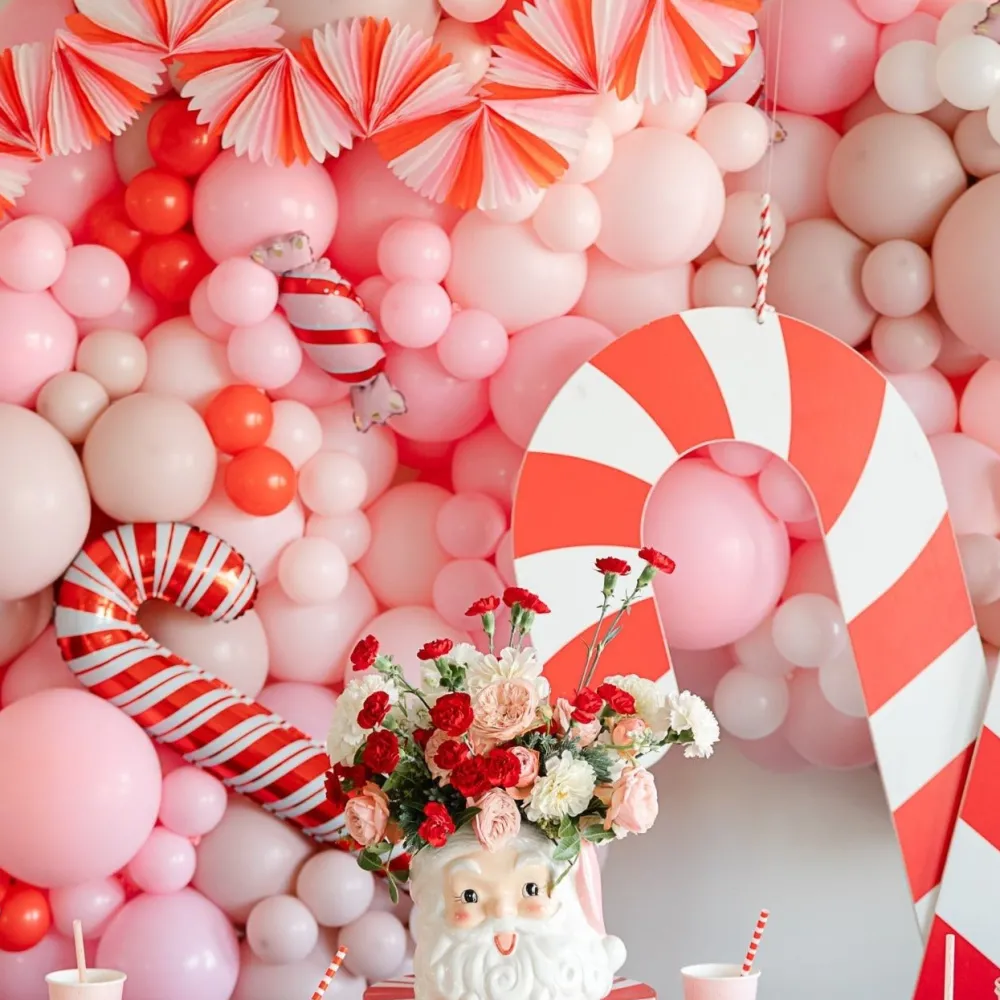 New Meri Meri Candy Cane Stripe Honeycomb Garland