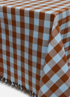 Best Heather Taylor Home Candy Gingham Blue Tablecloth