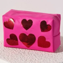 Discount Shiraleah Retail Cara Sequin Hearts Zip Pouch