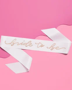 Clearance xo, Fetti C'est La Vie Sash - white + rose gold sash
