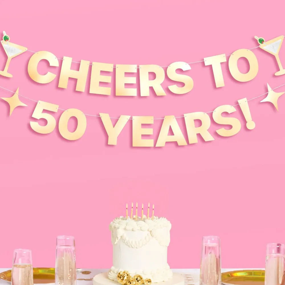 Online xo, Fetti Cheers to 50 Years Birthday Banner