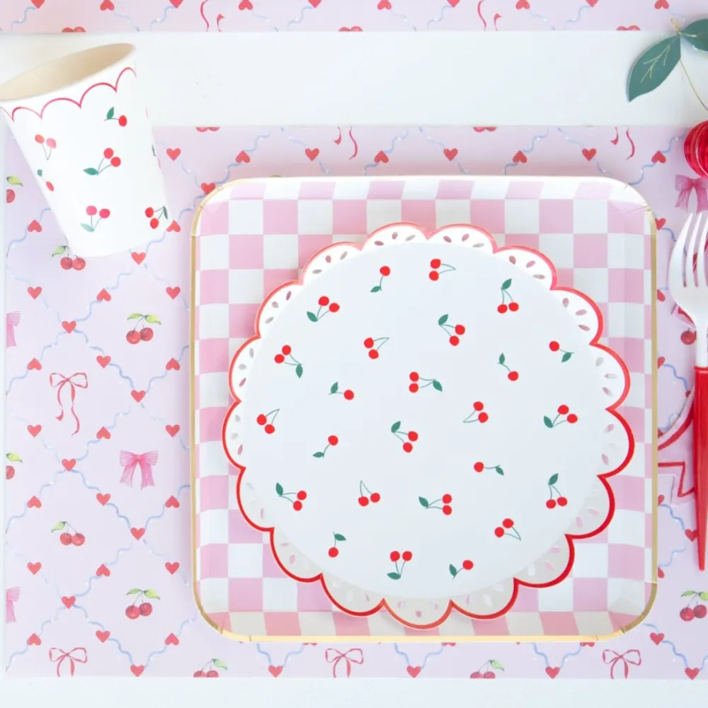 New Meri Meri Cherry Pattern Cups