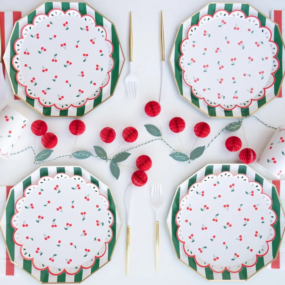 Outlet Meri Meri Cherry Pattern Side Plates