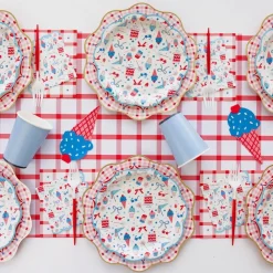 Sale Bonjour Fete Cherry Red Picnic Table Runner