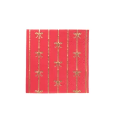 Hot Bonjour Fete Cherry Red Signature Bow Small Napkins