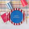 Best Bonjour Fete Cherry Red Signature Cabana Stripe Plates